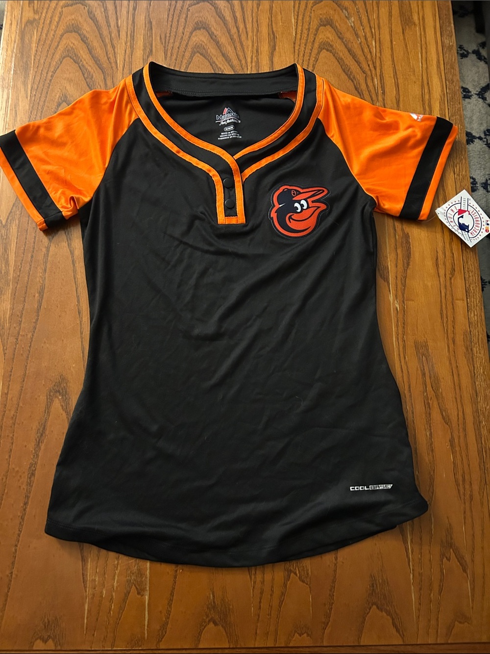 Majestic Women’s Black and Orange Baltimore Orioles Short Sleeve Jersey